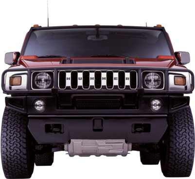 Red Hummer H2 Front View