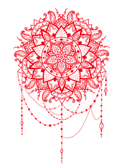 Red Intricate Mandala Arton Black