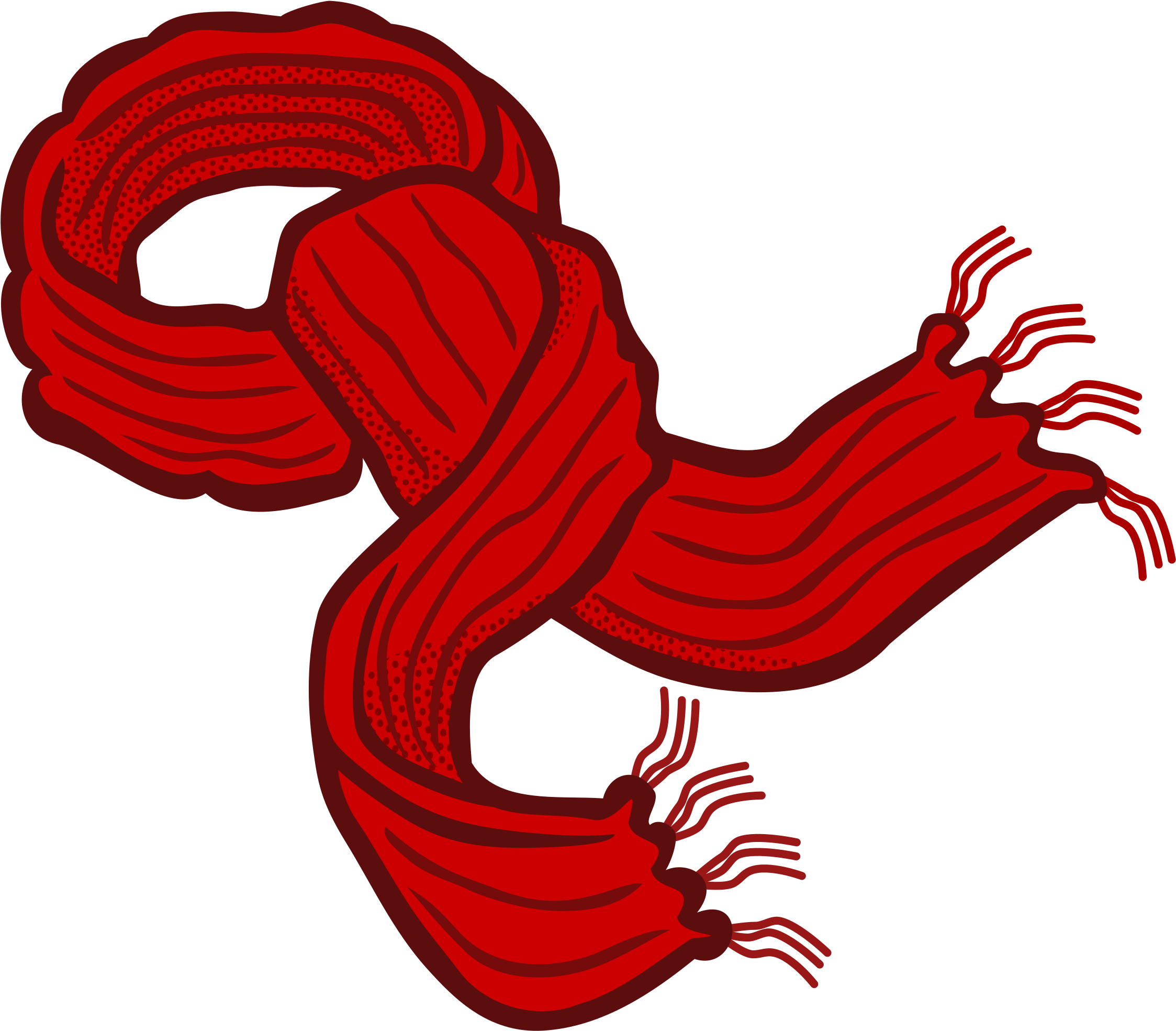Red Knitted Scarf Illustration PNG image with a transparent background, free high-resolution download