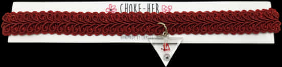 Red Lace Chokerwith Triangle Pendant