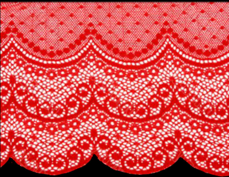 Red Lace Fabric Pattern PNG with transparent background