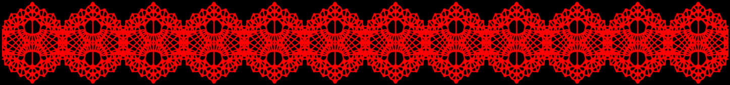 Red Lace Pattern Border PNG with transparent background