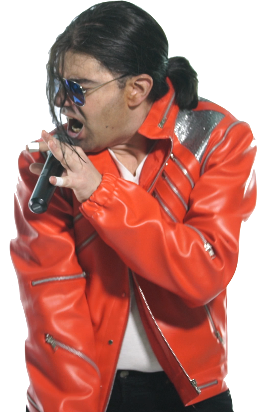 Red Leather Jacket Performer Singing