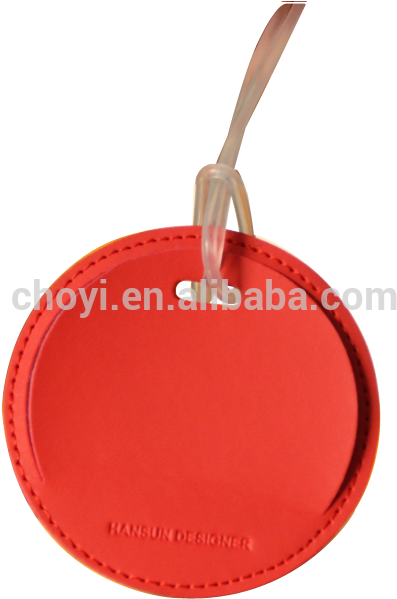 Red Leather Luggage Tag