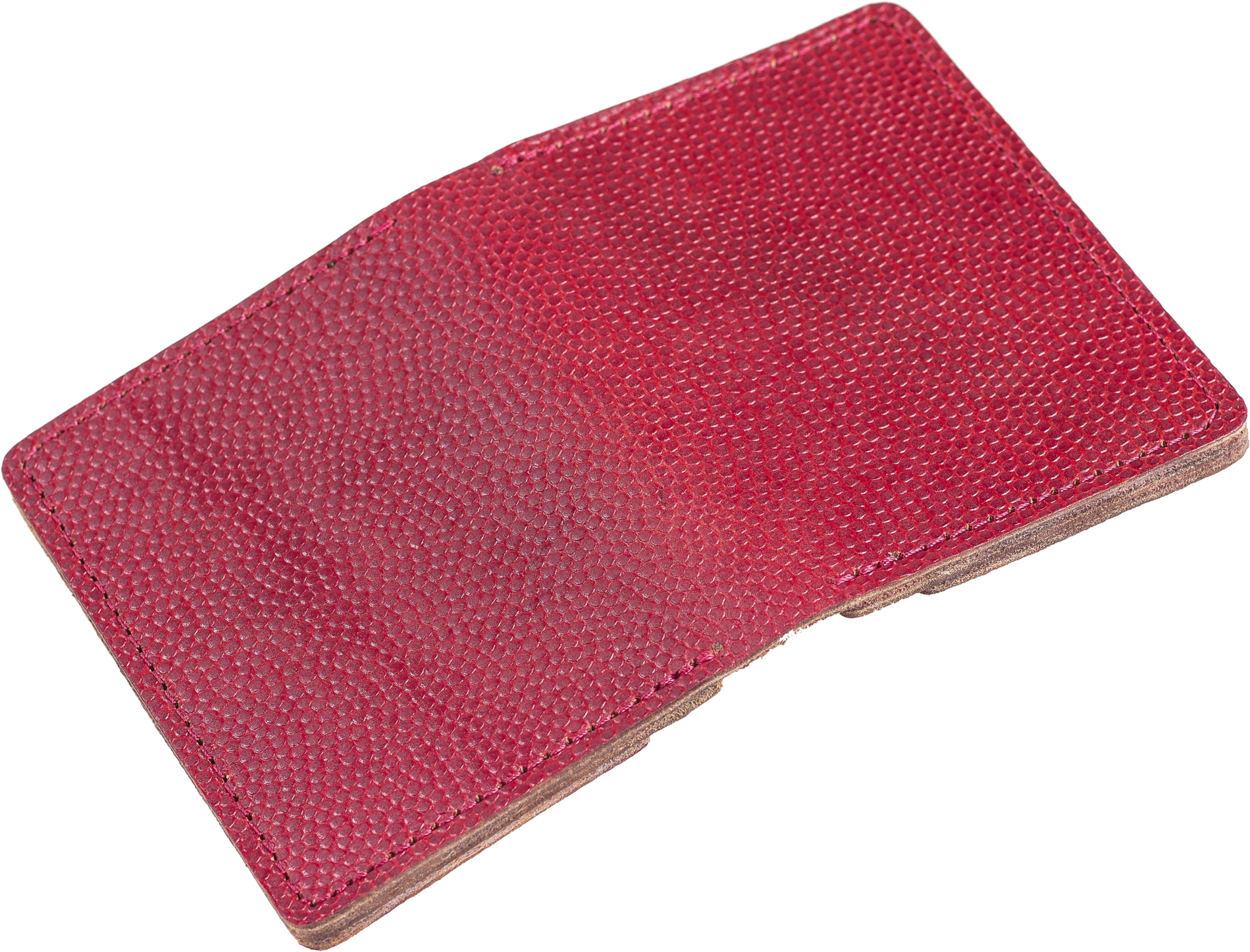 Red Leather Wallet Top View