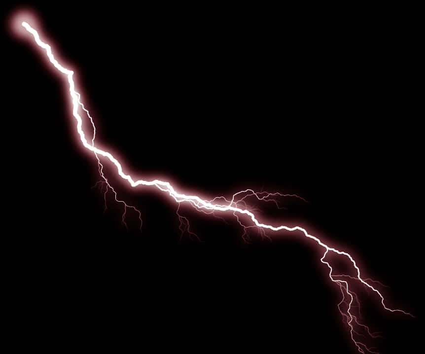 Red Lightning Strike Dark Background