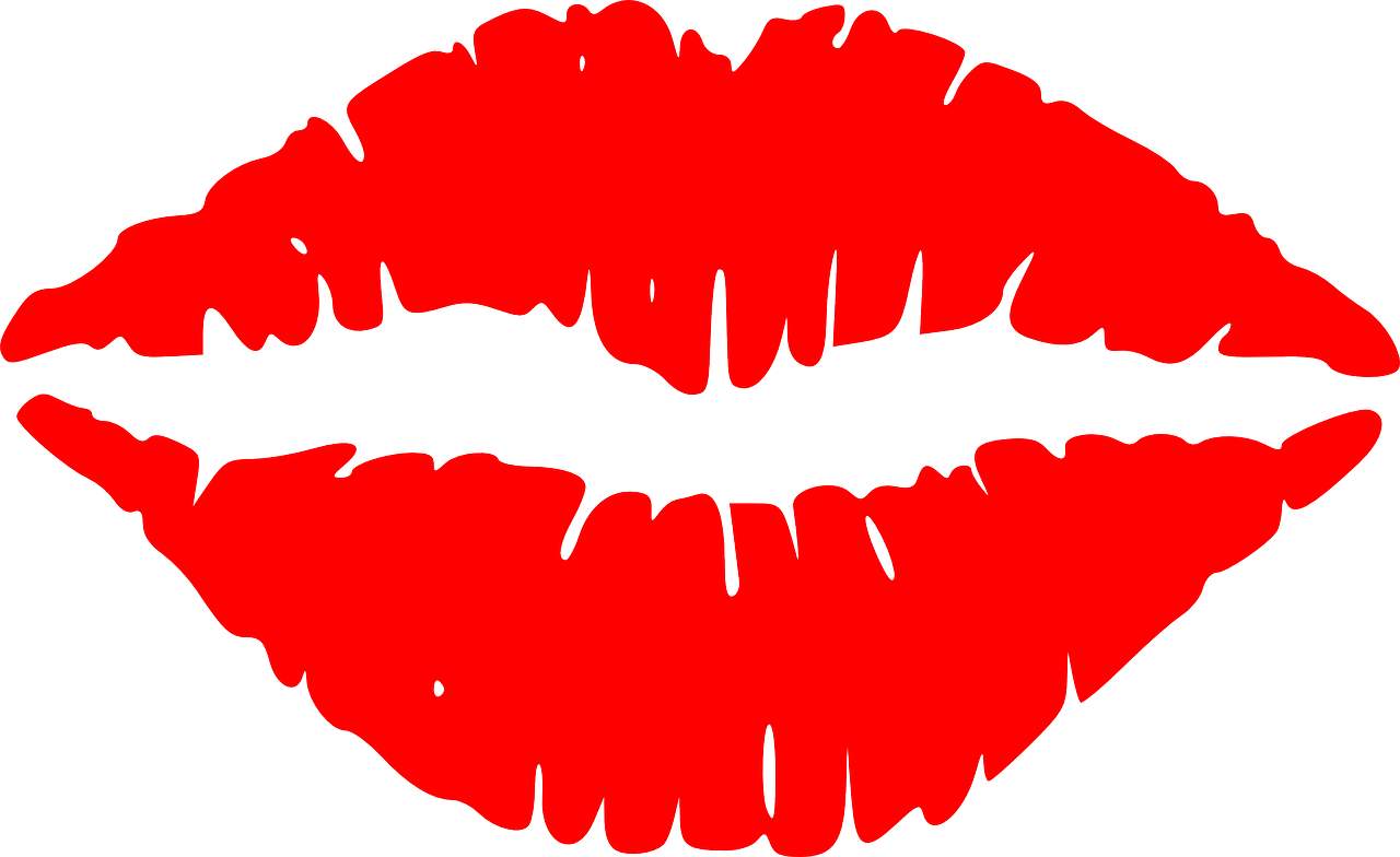 Red Lip Print Illustration PNG with transparent background