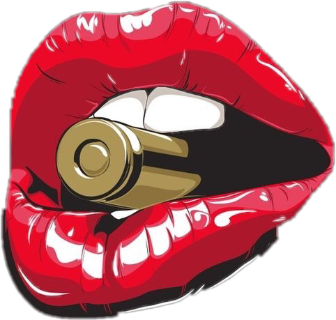 Red Lips Bullet Illustration PNG with transparent background