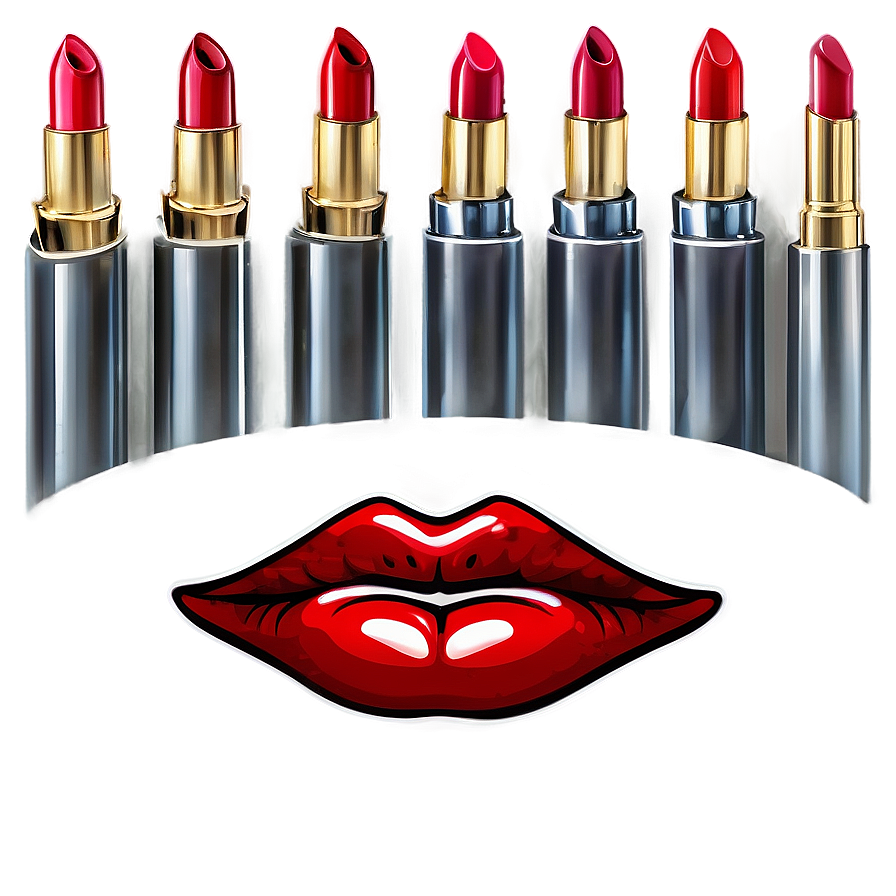 Red Lips In Comic Style Png 6