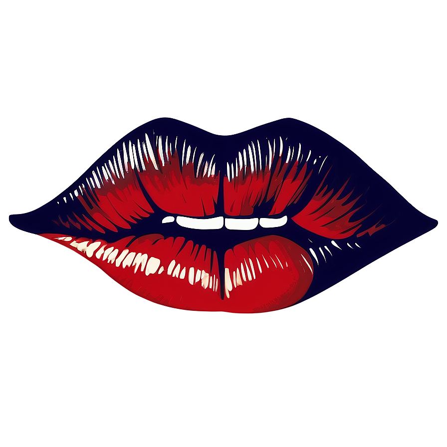 Red Lips Mural Design Png Mce