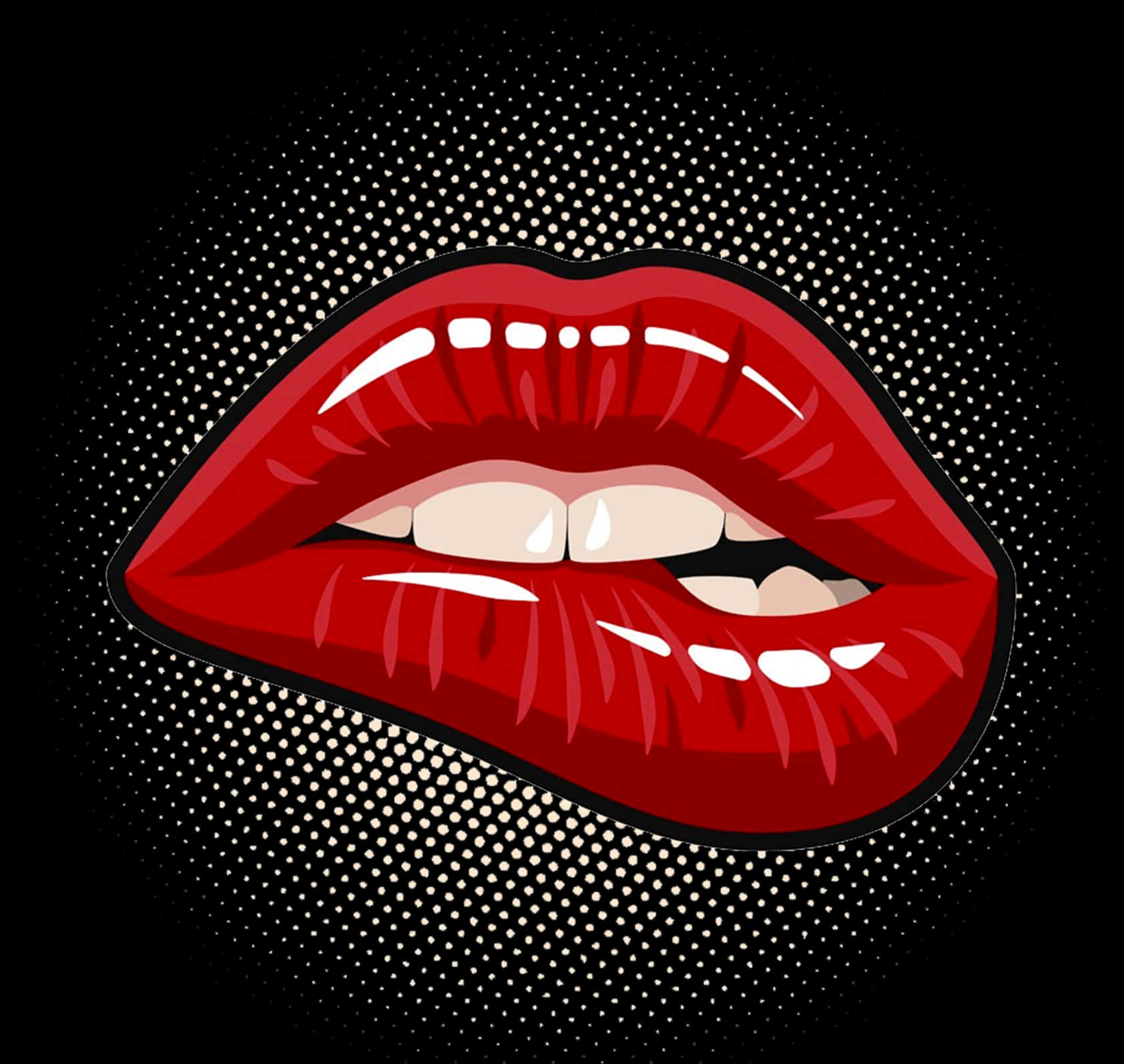 Red Lips Pop Art Illustration