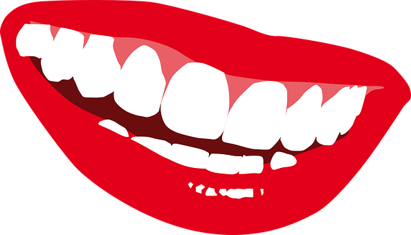 Red Lips White Teeth Graphic