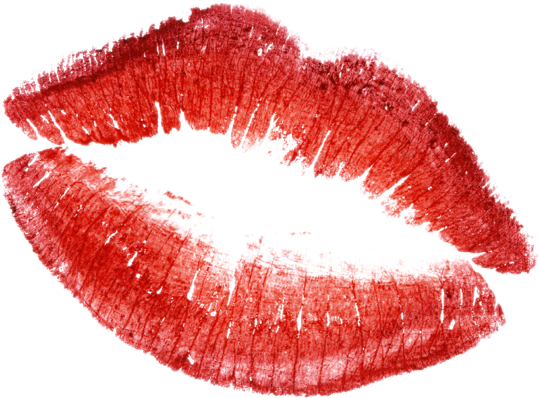 Red Lipstick Kiss Mark PNG with transparent background