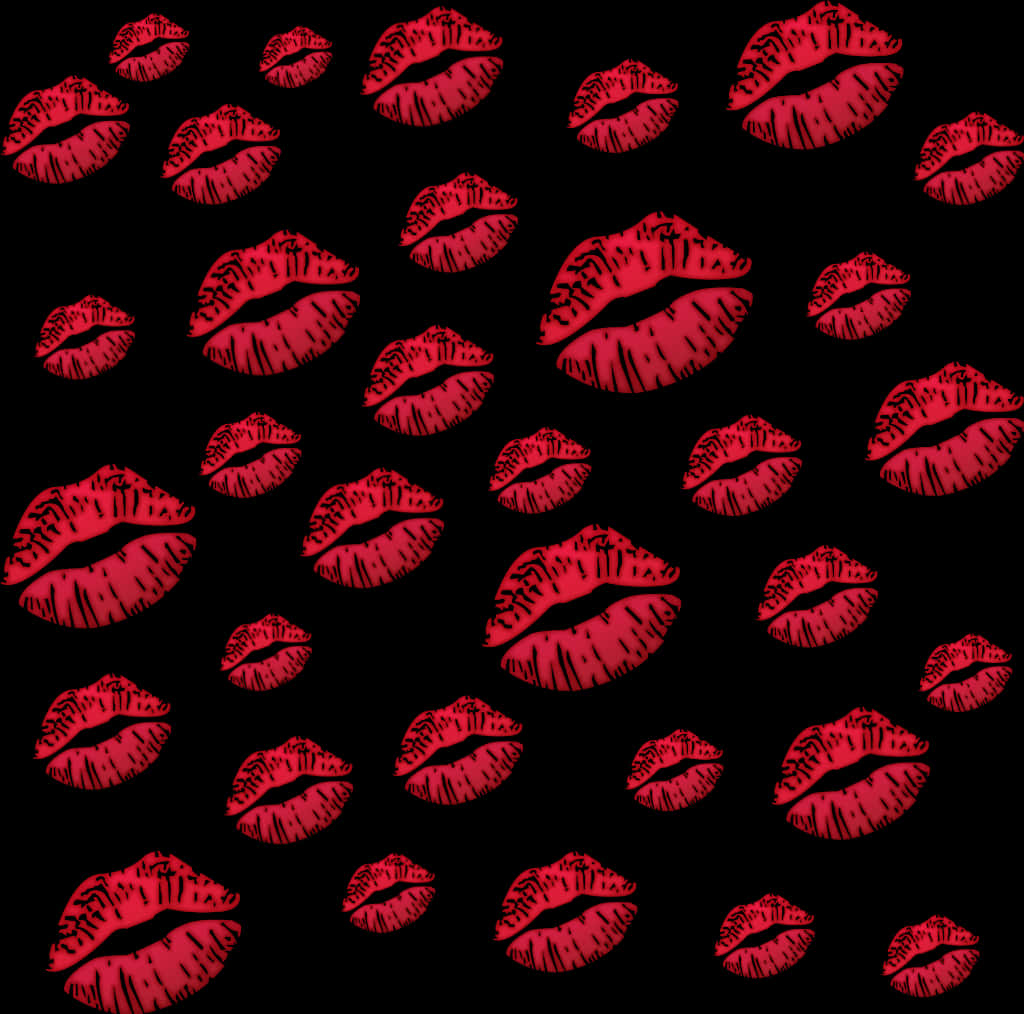 Red Lipstick Kisses Pattern