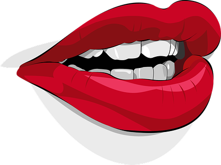 Red Lipstick Smiling Cartoon Lips