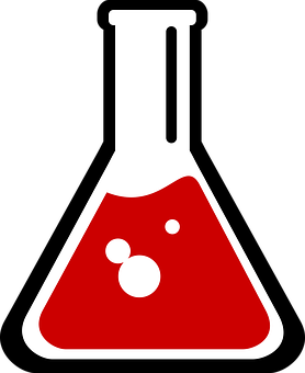 Red Liquid Erlenmeyer Flask Icon PNG with transparent background