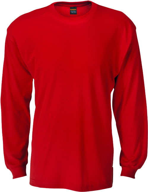 Red Long Sleeve Shirt Template PNG with transparent background