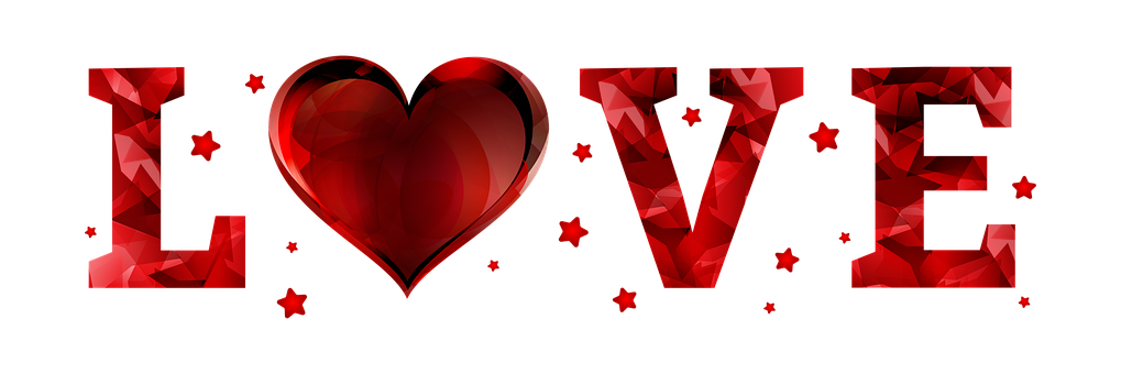 Red Love Heart Graphic PNG with transparent background