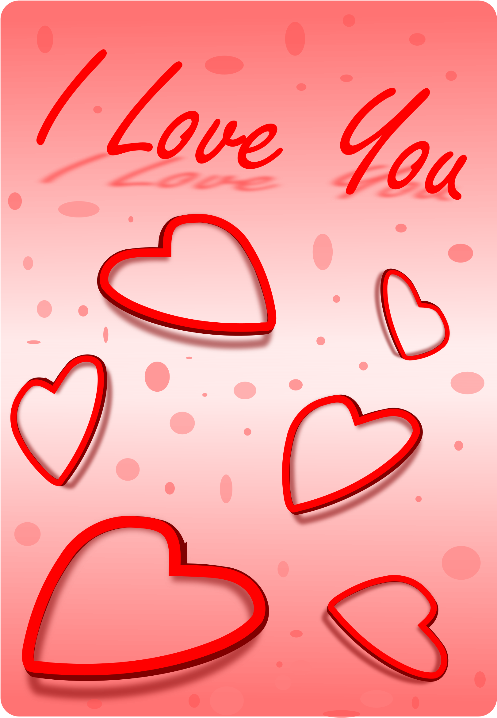 Red Love Heartsand Confetti PNG with transparent background
