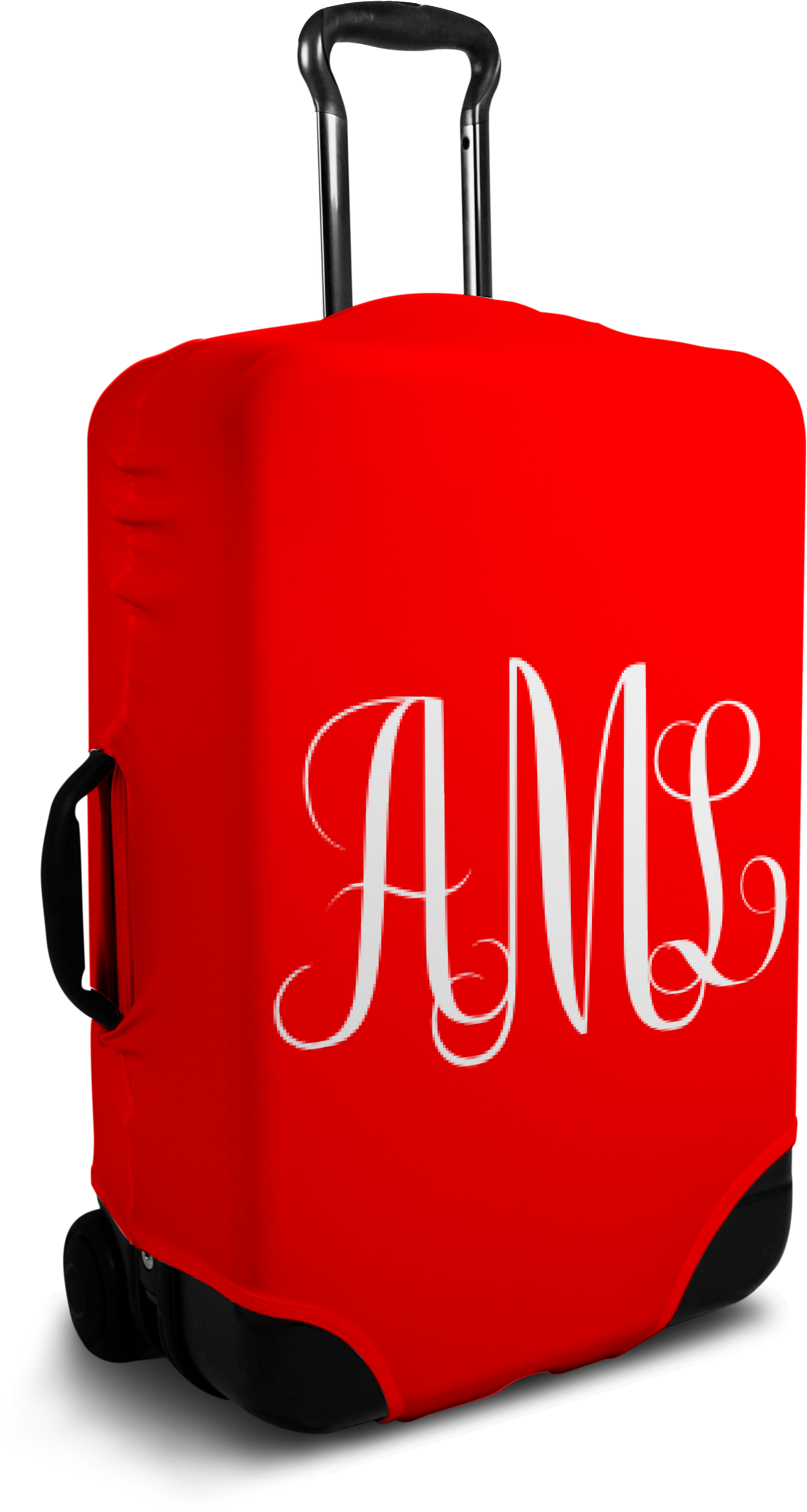 Red Luggage Coverwith Monogram