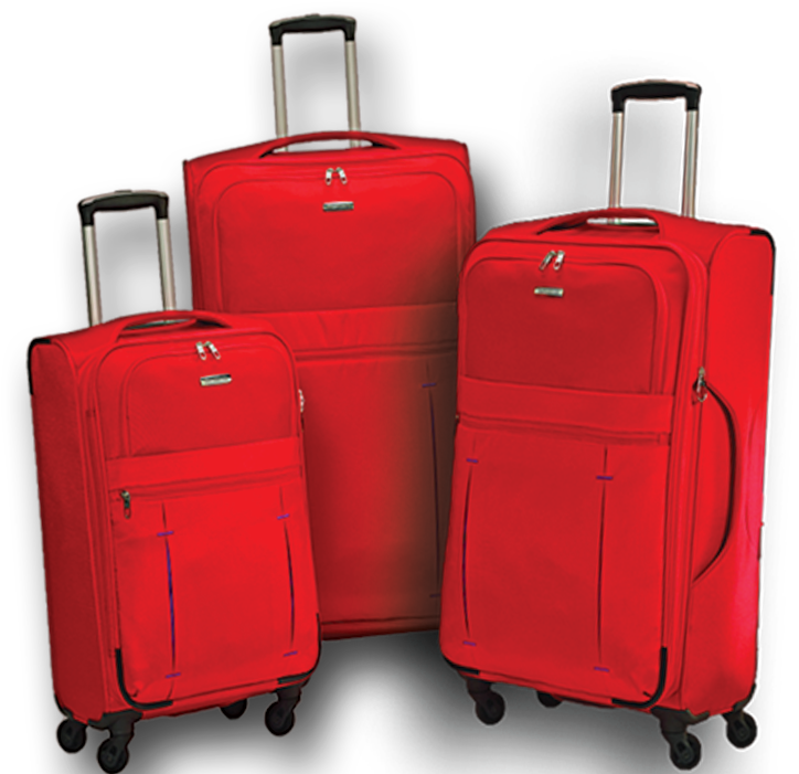 Red Luggage Set Transparent Background