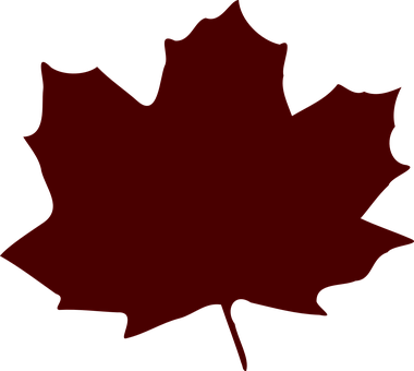 Red Maple Leaf Silhouette PNG with transparent background