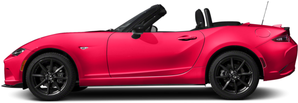 Red Mazda M X5 Miata Convertible Side View