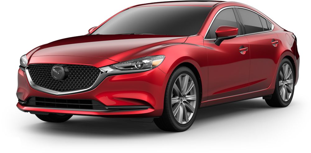 Red Mazda Sedan Profile View