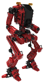 Red Mechanical Robot Design