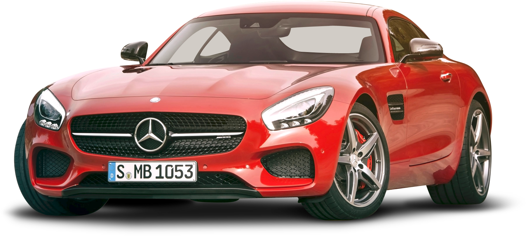 Red Mercedes A M G G T Sports Car PNG with transparent background
