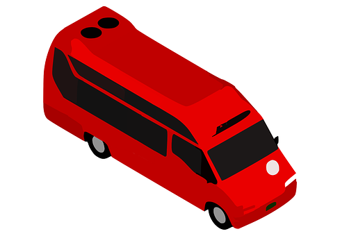 Red Modern Bus Illustration