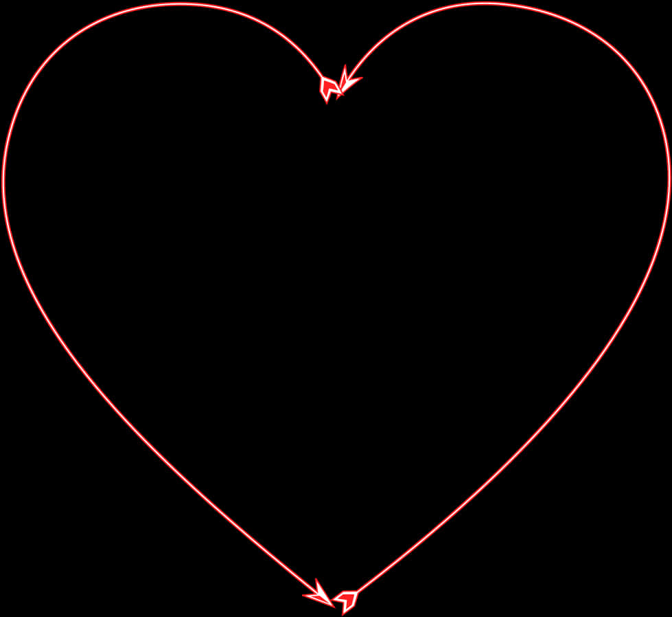 Red Neon Heart Outline