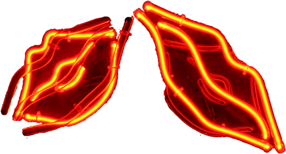 Lip Neon Sign Gif - Orange Tumblr Neon Lights, HD Png Download PNG with transparent background