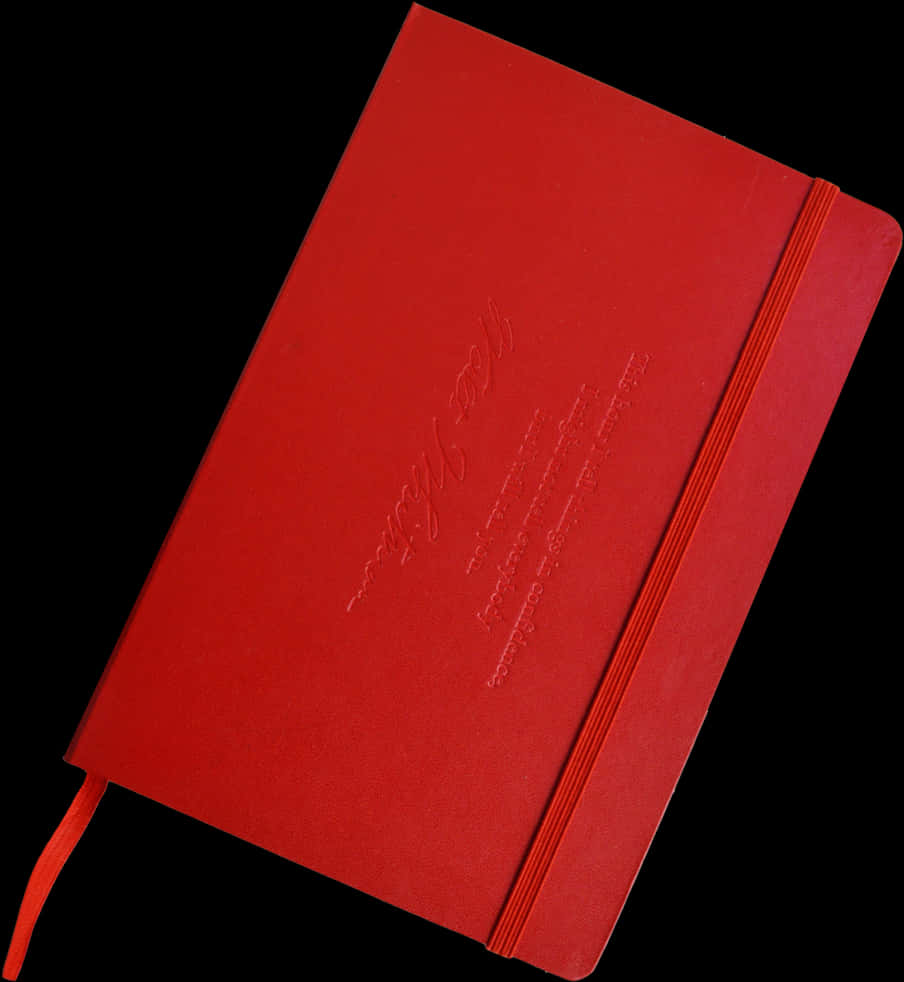 Red Notebook Cover Embossed Design PNG with transparent background
