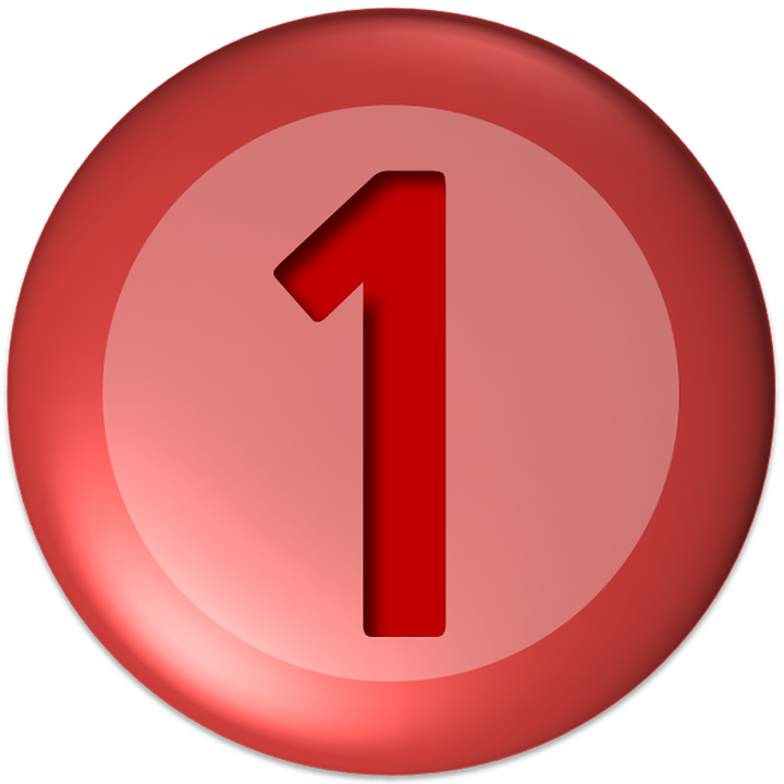 Red Number One Button