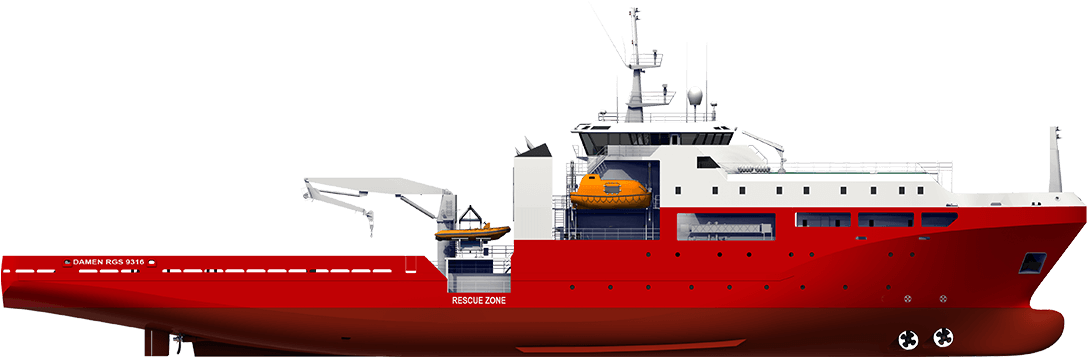 Damen Rescue Gear Ship 9316 Sideview - Ship Side View Transparent, HD Png Download PNG with transparent background