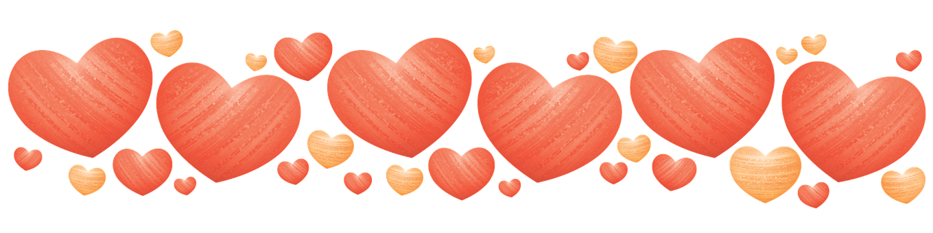 Red_ Orange_ Heart_ Pattern_ Banner PNG with transparent background