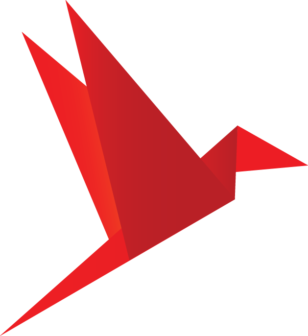 Red Origami Bird Vector