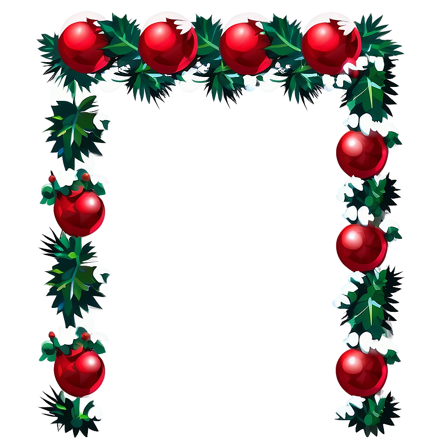 Red Ornament Garland Png 34