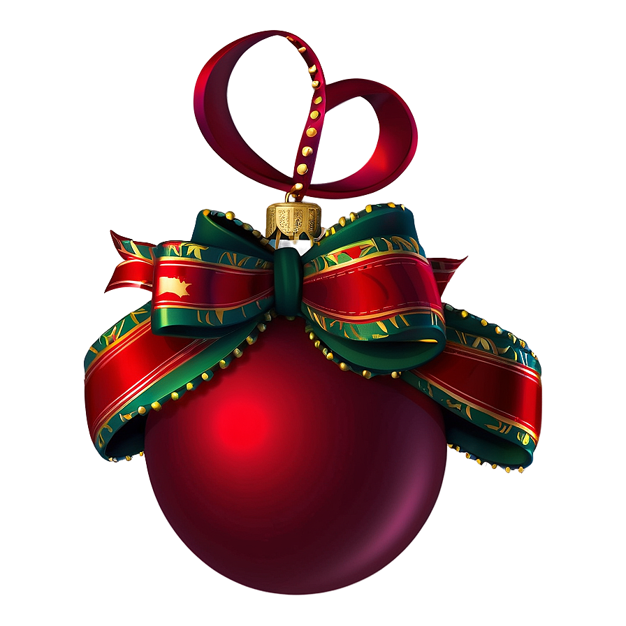 Red Ornament With Ribbon Png 06212024