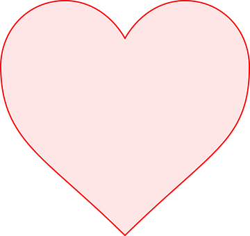 Red Outlined Heart Graphic PNG with transparent background