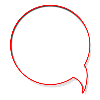 Red Outlined Speech Bubble PNG with transparent background