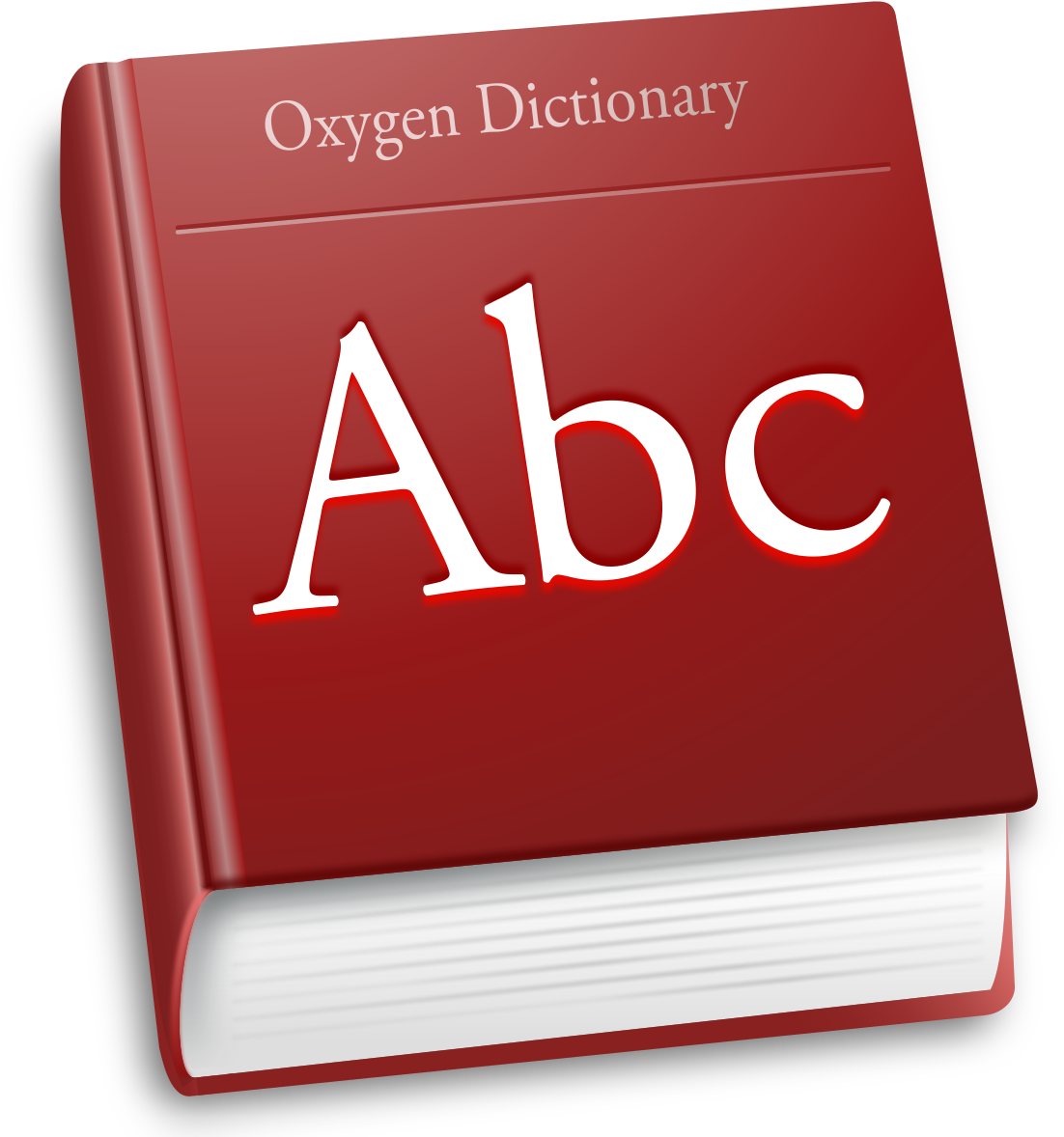 Red Oxygen Dictionary Cover PNG with transparent background