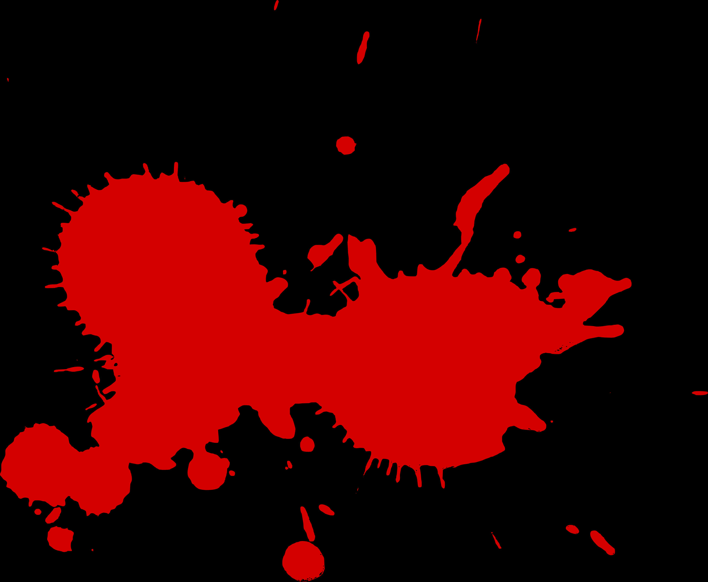 Red Paint Splatteron Black Background PNG with transparent background