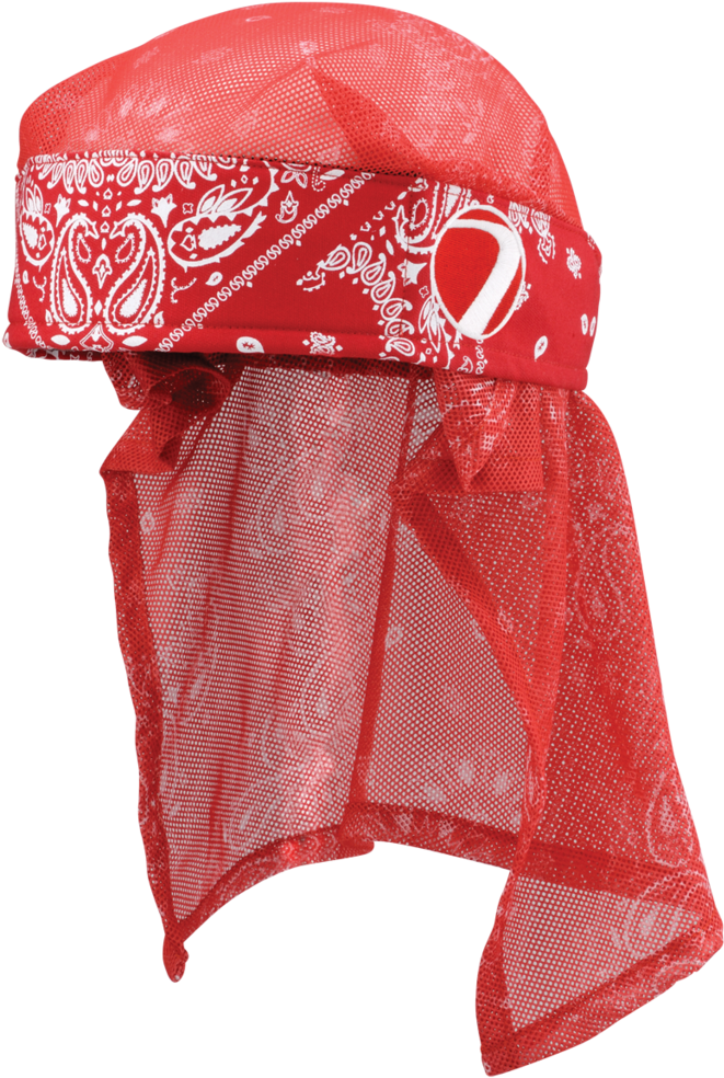 Red Paisley Bandana Hair Cover