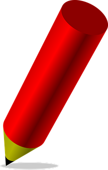 Red Pencil Drawing Illustration PNG with transparent background