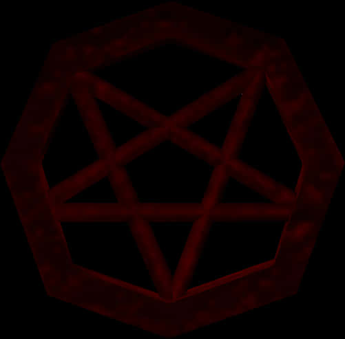 Red Pentagram Dark Background