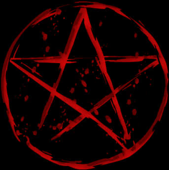 Red Pentagram Grungy Background