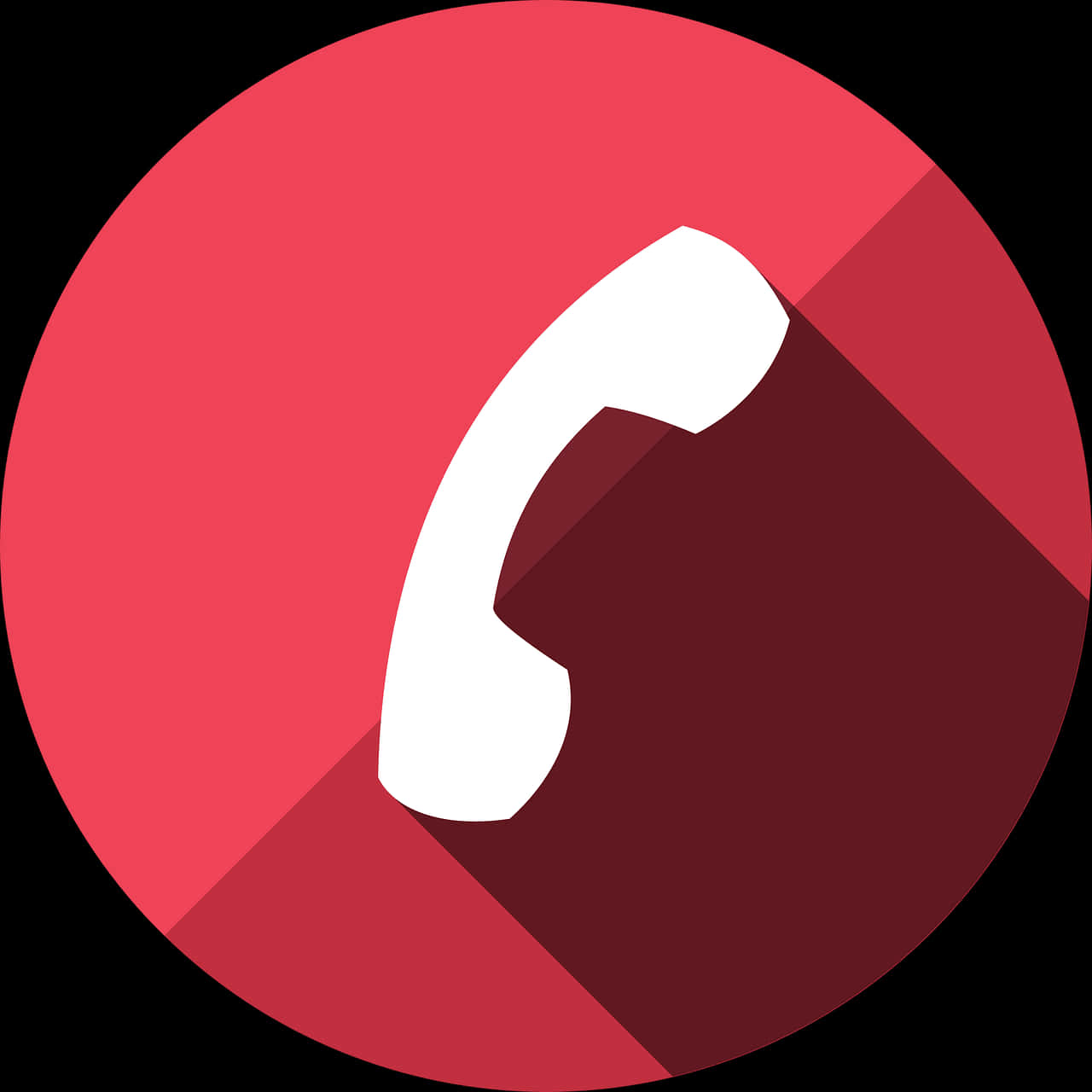 Red Phone Icon Flat Design