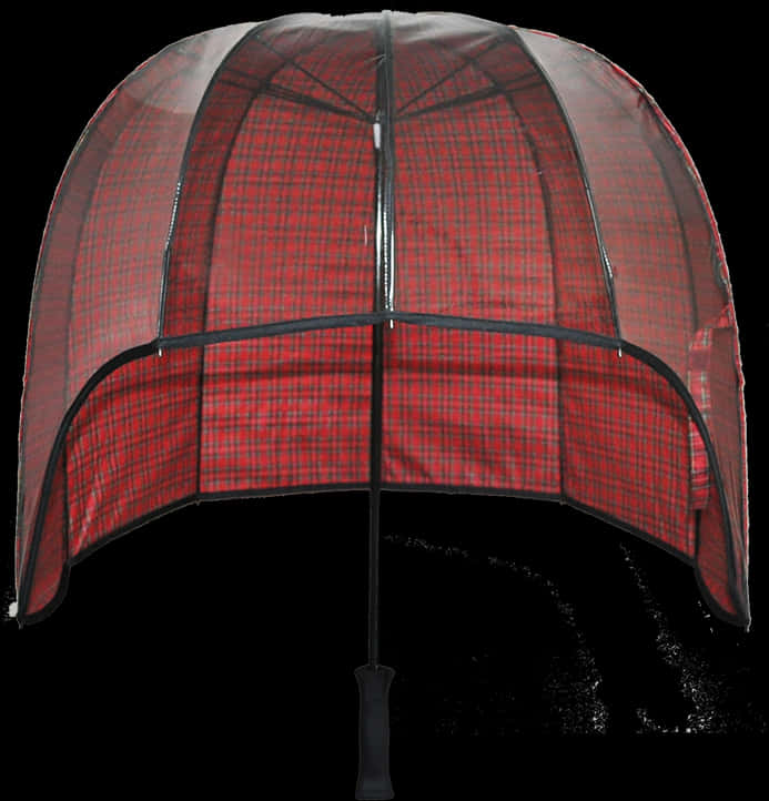 Red Plaid Bubble Umbrella